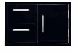 black stainless steel door/drawer combo