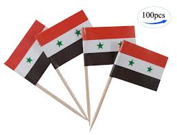 This is the flag that is used by assad's regime. Jbcd Syria Flag Toothpicks Syrian Flags Party Cupcake Topper Cocktail Tooth Picks Decorations Toothpick Flag Bar Picks Cup Cake Mini Small Paper Flags National Tiny Dinner Food Thin Sticks Buy Online In
