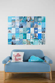 Light Blue Photo Wall Collage Kit Blue Aesthetic Room Decor Etsy In 2021 Wall Collage Aesthetic Rooms Aesthetic Room Decor