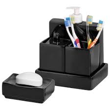 Kit Para Banheiro Preto Ceramica Burguina Kit Para Banheiro Banheiro Banheiro Preto