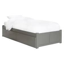 You can even complete the look with other products from the songesand series.ample storage space is hidden neatly under the bed in 2 large drawers. Leo Lacey Twin Xl Platform Bed With Footboard And 2 Urban Bed Drawers In Gray Ll 1762589