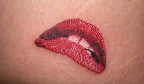 40 Breathtaking Lip Tattoos Slodive Neck Tattoo Lip Tattoos Girl Tattoos