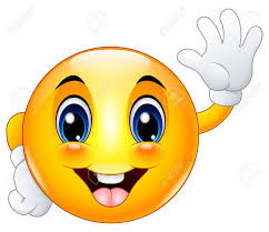 A simplified representation of a smiling face. Cartoon Emoticon Smiley Face Waving Hello Stock Photo Picture And Royalty Free Image Image 75374193