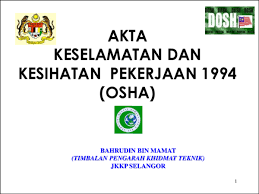 .dan kesihatan pekerjaan , osha adalah sebuah agensi persekutuan yang menetapkan dan menguatkan piawaian untuk keselamatan tempat kerja. Pdf Akta Keselamatan Kesihatan Pekerjaan 1994 Pdf Lyna Nzrynlyna Academia Edu