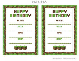 Minecraft Birthday Card Printable Free Download These Awesome Free Minecraft Party Printables Minecraft Birthday Invitations Minecraft Party Printables Minecraft Party Invitations