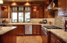 For Kitchens Implementing Natural Textures Such As Mahogany Colored Wood Cabinets Will Match Perfectly With Neutral Mar Kitchen Remodel Kitchen Design Kitchen