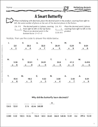 We have prepared a worksheet for decimal multiplication. A Smart Butterfly Multiplying Decimals Printable Skills Sheets
