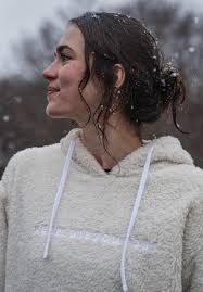 Gray sherpa hoodie top