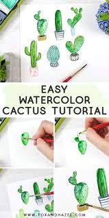 Easy watercolor paintings for beginners. How To Paint A Watercolor Cactus Plus 5 More Fox Hazel Watercolor Paintings For Beginners Watercolor Beginner Watercolor Cactus