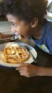 It’s waffle time! Come brunch with us!, #bottomlessmimosas ,  #TheBrekkieburgerspecial, #brunchuntil4pm , Half off bar @ 5 while jammin  to Click Money music