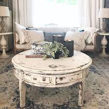 Small shabby chic white and black end table side table nightstand. Coffee Table White Distressed Round Livingroom Table Shabby Chic Hand Shabby Chic Living Room Furniture Round Living Room Table Shabby Chic Decor Living Room