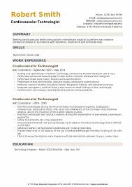 Cardiovascular Technologist Resume Samples Qwikresume
