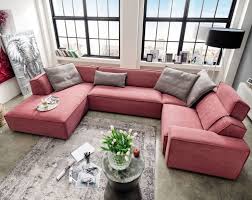 Weinrote Wohnlandschaft Bernis Grosszugig In Der U Form Bietet Das Sofa Mit Weichen Polstern Gemutlichkeit Im Grossen Masse Fu Wohnen Wohnlandschaft Sofa Design