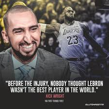 Nick Wright has a point here. We didn't hear this kind of LeBron talk  pre-injury 🗣