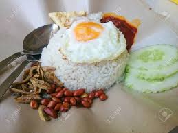 Order your next meal online from nasi lemak saleha! Nasi Lemak Served With Sambal Half Fried Egg Ikan Bilis Fried Stock Photo Picture And Royalty Free Image Image 96515971