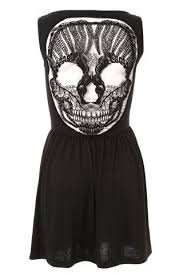 Black Skull Back Applique Dress Hot Topic Fashion Mesh Cocktail Dress Applique Dress