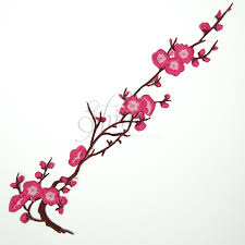 This cherry blossom tree is perfect for your next design. Cherry Blossom Iron On Embroidered Motif Hot Pink Shine Trimmings Fabrics