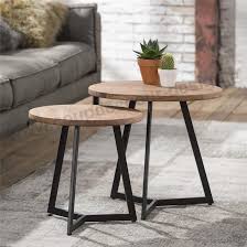 tables gigognes rondes bois naturel industrielle tables gigognes table basse ronde bois bout de canape bois
