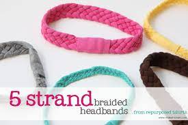 Use a hair elastic and secure with a pin to hold the ends of the braid together throughout the day. Re Purposing Braided Knit Headband Out Of Old T Shirts
