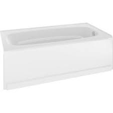 In this video you will learn the steps to properly install ceramic tile in a tub and shower space. Delta Classic 400 60 In Left Drain Rectangular Alcove Bathtub In High Gloss White 40034l The Home Depot High Gloss White Built In Bathtub Soaking Tub