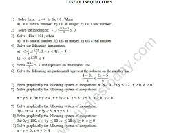 Are you looking for worksheets to help your students better understand the algebraic notions of inequalities? Cbse Class 11 Mathematics Linear Inequalities Worksheet