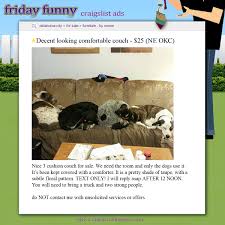 Funny Craigslist Ads Couch Has Gone To The Dogs Craigslist Garage Sales Oklahoma City