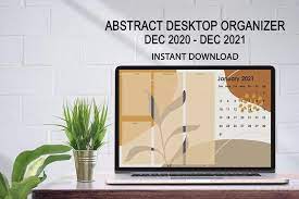 Abstract Neutral Desktop Wallpaper Organizer Organizational Etsy In 2021 Desktop Organization Desktop Wallpaper Organizer Folder Organization