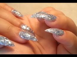 Since acrylic nails are a combination of liquid monomer and powder polymer when applied to your nails and exposed to the air. Silver Glitter Acrylic Nails Powder Youtube