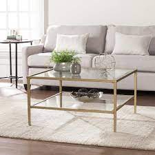 Maybe you would like to learn more about one of these? Porch Den Lakeridge Gold Metal Glass Square Cocktail Table