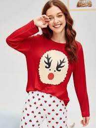 Christmas is coming—what are you going to wear?! Christmas Heart Print Pajama Set For Sale Australia New Collection Online Shein Australia