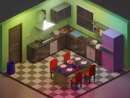 Minecraft decoration & lighting ideas. Kitchen 3d Isometric Isometric Isometric Design Kitchen
