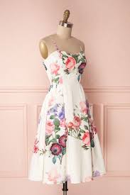 Lauralie A Line Floral Dress Dresses White Cocktail Dress A Line Cocktail Dress