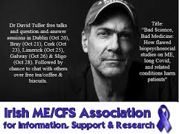 Oct 2024: Dr David Tuller's 6 free Irish talks in  Bray/Cork/Dublin/Galway/Limerick/Sligo