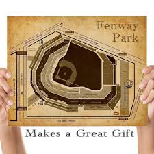 Fenway Park Baseball Seating Chart 11x14 Unframed Art Print Great Sports Bar Decor And Gift Under 15 For Baseball Fans