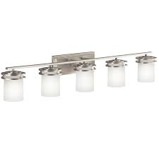 Kichler como light bath wall mount chrome bathroom. Kichler Lighting 5077ni Hendrik Bathroom Vanity Light Brushed Nickel Wall Fixtures Home Garden