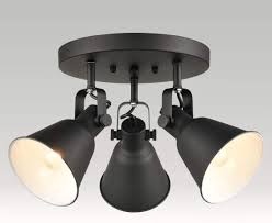 Eul Multi Directional Ceiling Spot Light Adjustable Round Track Lighting Semi Flush Mount Matte Black 3 Light Amazon Com
