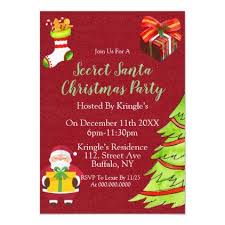 Red And Green Gift Exchange Christmas Party Invitation Zazzle Com In 2020 Christmas Party Invitations Christmas Party Gift Green Gifts