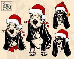 Excited To Share The Latest Addition To My Etsy Shop Christmas Basset Hound Svg Santa Dog Face Svg Cricut Xmas Animal Holiday Clipart Christmas Svg Basset