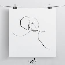 Elephant Print Calligraphy Art Single Line Drawing Etsy In 2020 Single Line Drawing Elephant Sketch Elephant Tattoos