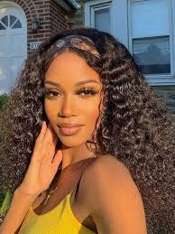 Beginner Friendly Headband Wig Affordable Clueless Put On & Go Deep Wave  Virgin Human Hair