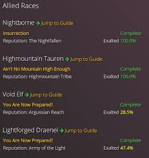 How to get highmountain reputation to exalted in 1 day in 2019 bfa 8.2 secret skip nobody has shown before! Argus And The Alliance Allied Races The Ancient Gaming Noob
