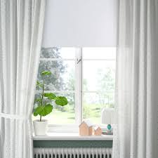 Len Curtains With Tie Backs 1 Pair Dotted White 47x98 Ikea Curtains Without Sewing Curtains Ikea