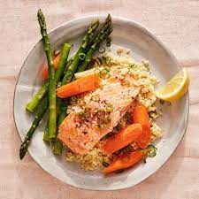 Miso Salmon With Asparagus And Carrots Recipe Recipe Salmon Recipes Baked Salmon Recipes Miso Salmon