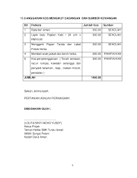 Contoh borang definisi kos 1. Contoh Kertas Kerja Yang Telah Siap Contoh Liar Cute766