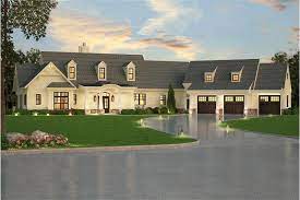 Cape cod home plans were among the first home designs built by settlers in america and were simple one story, or one and a half story floor plans. Transitional House Cape Cod Style 3 Car Garage 3 Bedrooms