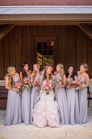 Blush Wedding Dress With Bridesmaids Wedding Dress Styles Wedding Dresses Bridesmaid