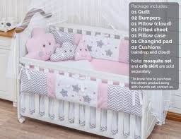 Little Happy Cloud Raindrop Sky Theme Pink Baby Girl 9pc Nursery Crib Bedding Set Cama Cunas Para Bebes Decorar Habitacion Bebe Decoracion Habitacion Bebe Nina