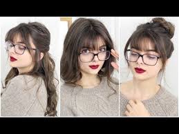 Super Easy Cute Hairstyles For Bangs Glasses Youtube Hairstyles With Glasses Bangs And Glasses Short Hair With Bangs