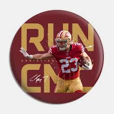 Christian Mccaffrey Run CMC - Christian Mccaffrey San Francisco 49ers - Pin  | TeePublic