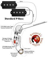 Bass wiring harness prewired kit for precision bass guitar 250k pots 1v1t jack. P Bass Wiring Diagram Fender Precision Bass Bass Guitar Pickups Guitar Diy